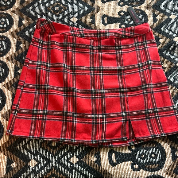 No Boundaries Tartan Skirt Red size XXL 12 Women - Picture 6 of 10